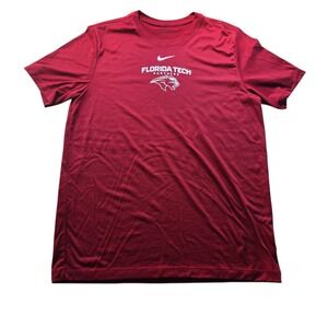 Florida Tech Panthers T-Shirt Nike Tee Football Red Polyester Mens Large